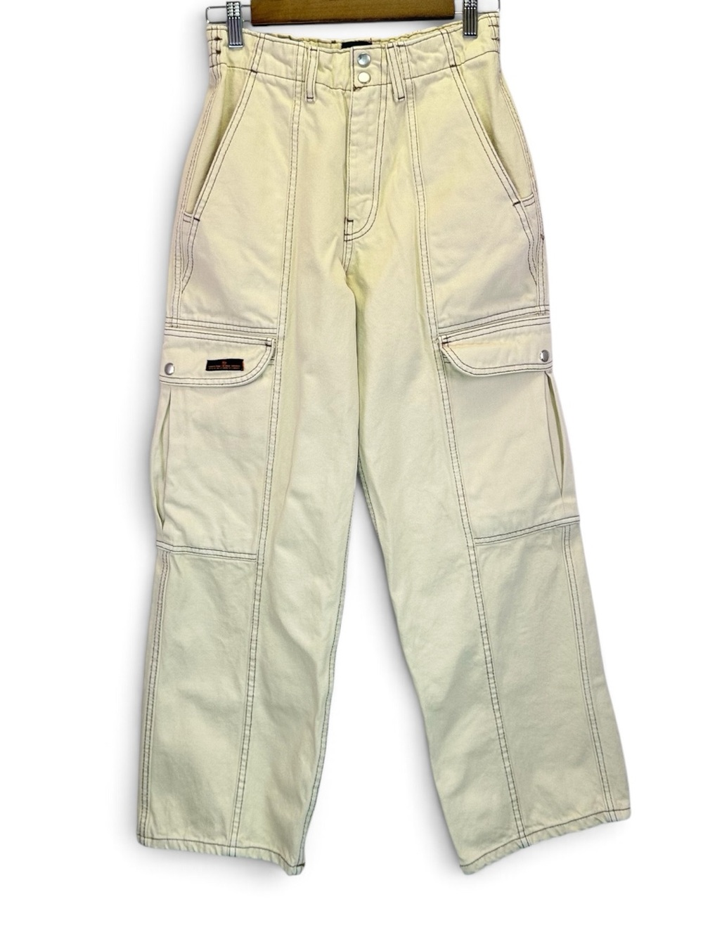 BDG Urban Outfitters Beige Cargo Pants Utility Grunge Streetwear Womens Size 26 - Picture 1 of 8